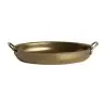 Genware Oval Dish 11 3/8 x 7 x 2 (1 1/4 qt) Gold Vintage Stainless Steel - Set of 6