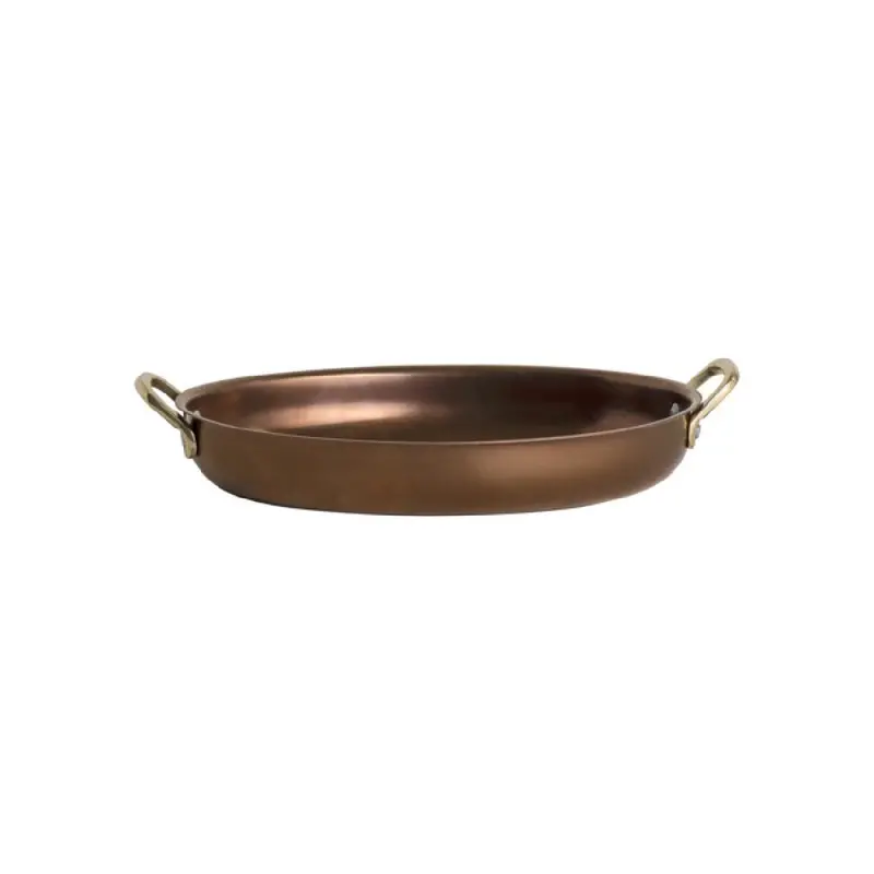 Genware Oval Dish 11 3/8 x 7 x 2 (1 1/4 qt) Copper Vintage Stainless Steel - Set of 6 Genware Oval Dish 11 3/8 x 7 x 2 (1 1/4 qt) Copper Vintage Stainless Steel - Set of 6