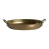Genware Oval Dish 10 x 6 1/4 x 2 (26 1/2 oz) Gold Vintage Stainless Steel - Set of 6