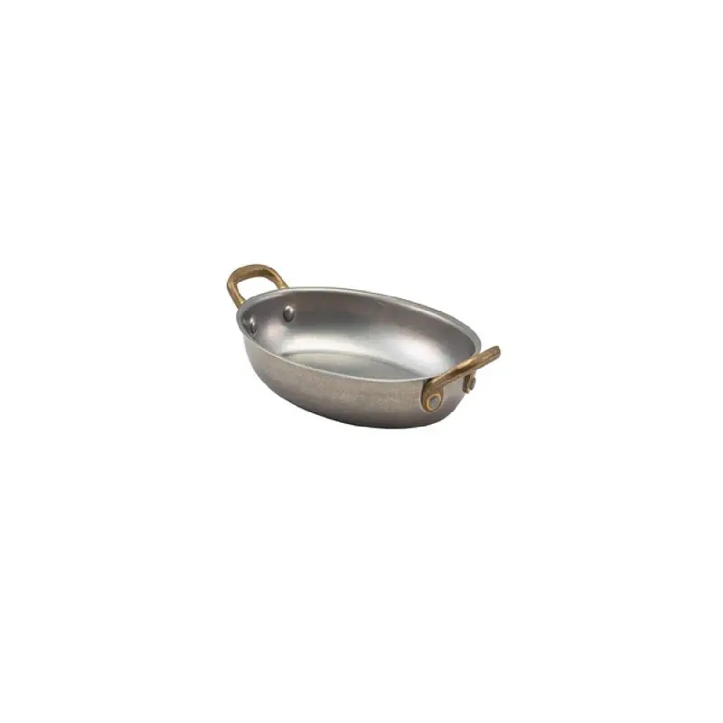 Genware Oval Dish 8 7/8 in x 5 3/8 in x 1 1/4 in (17 oz) Vintage Stainless Steel - Set of 6 Genware Oval Dish 8 7/8 in x 5 3/8 in x 1 1/4 in (17 oz) Vintage Stainless Steel - Set of 6