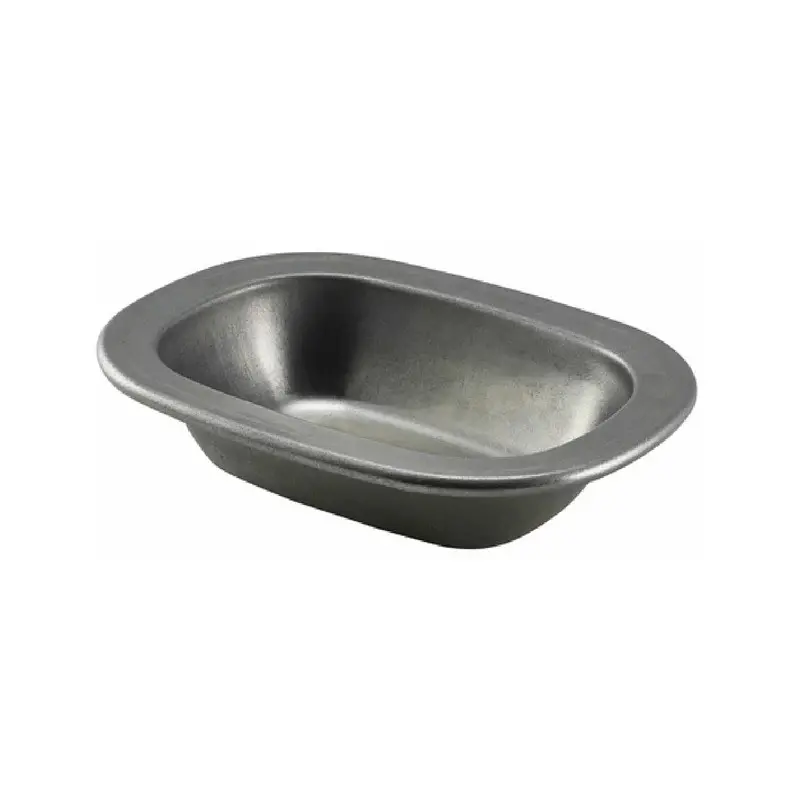 Genware Pie Dish 6 1/4 in x 4 3/4 in x 1 1/2 in Vintage Stainless Steel - Set of 12