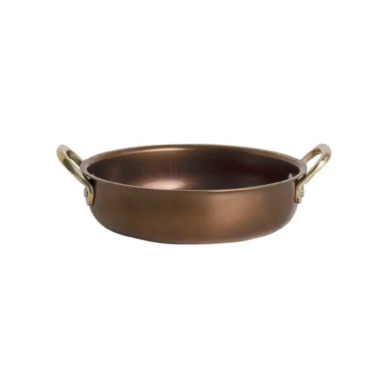 Genware Round Dish 7 3/4 in 6 1/4 x 2 1/4 in (23 oz) Copper Vintage Stainless Steel - Set of 6 Genware Round Dish 7 3/4 in 6 1/4 x 2 1/4 in (23 oz) Copper Vintage Stainless Steel - Set of 6