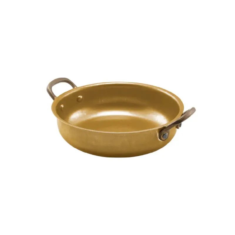 Genware Round Dish 7 3/4 in 6 1/4 x 2 1/4 in (23 oz) Gold Vintage Stainless Steel - Set of 6
