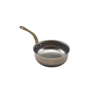 Genware Mini Fry Pan 10 7/8 in x 6 1/4 in x 3 1/4 in (21 3/4 oz) Vintage Stainless Steel - Set of 6