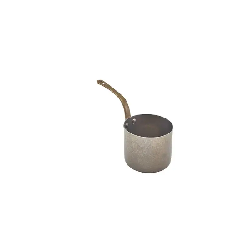 Genware Mini Sauce Pan 7 1/8 in x 3 3/4 in x 4 1/2 in (11 3/4 oz) Vintage Stainless Steel - Set of 6 Genware Mini Sauce Pan 7 1/8 in x 3 3/4 in x 4 1/2 in (11 3/4 oz) Vintage Stainless Steel - Set of 6