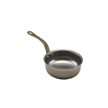Genware Mini Fry Pan 10 1/8 in x 5 1/2 in x 2 3/4 in (15 oz) Vintage Stainless Steel - Set of 6