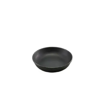 Genware Coupe Plate 8 in Vintage Stainless Steel Black - Set of 12