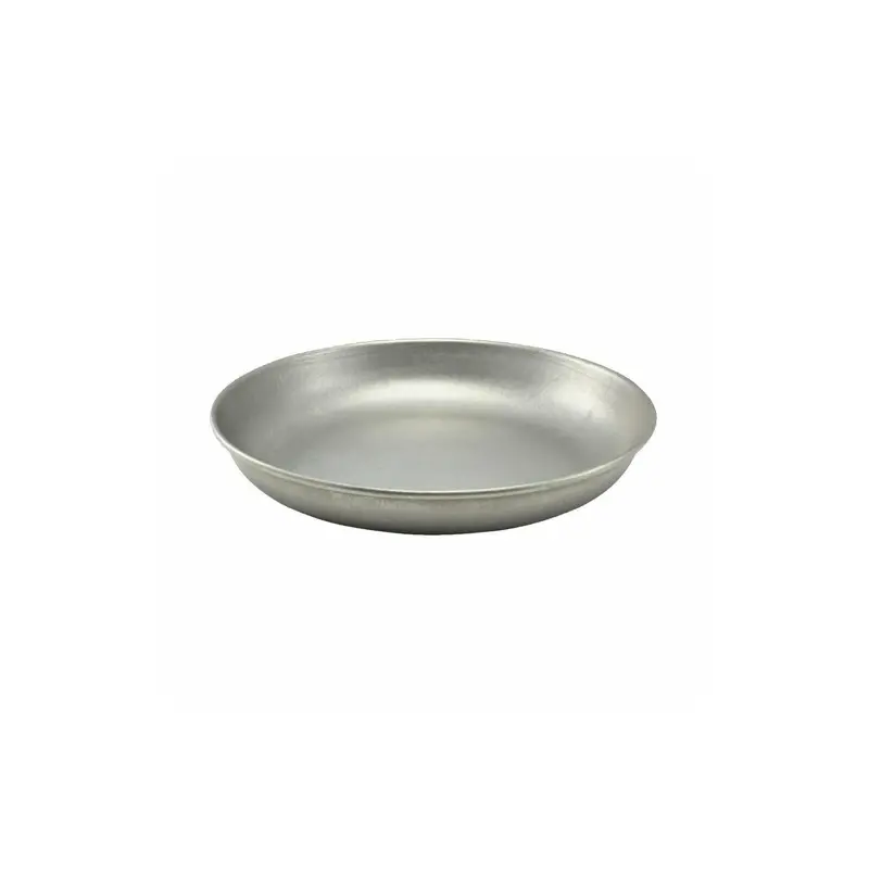 Genware Coupe Plate 8 in Vintage Stainless Steel - Set of 24
