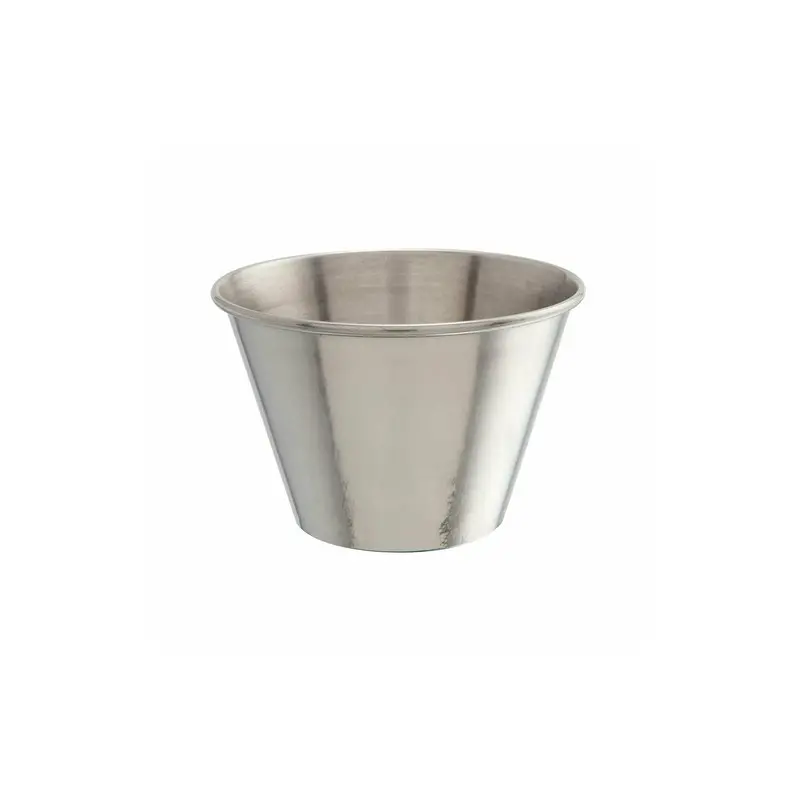 Genware Ramekin 2 3/8 in x 1 3/4 in (2 1/2 oz) Vintage Stainless Steel - Set of 24