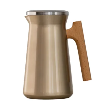 Complements Server Vacuum insulated Stainless Liner With Wood Handle 6 5/8 in x 8 1/2 in (1 Liter) Champagne - Set of 6