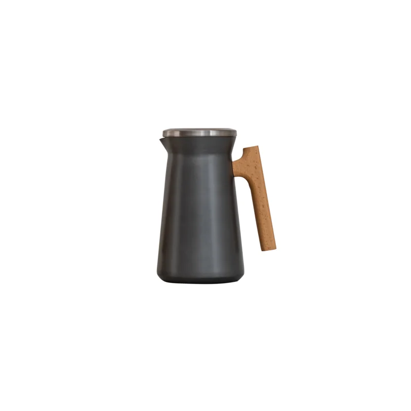 Complements Server Vacuum insulated Stainless Liner With Wood Handle 6 1/2 in x 7 1/2 in (0.7 Liter) Grey - Set of 6