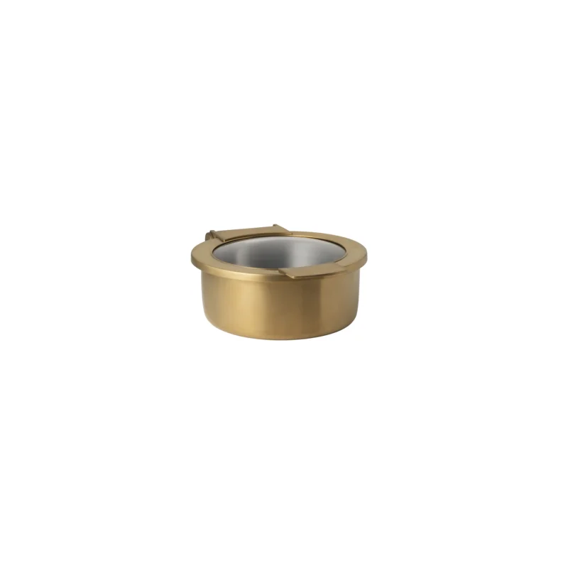 Creations Buffet Hinged Chafer Glass Lid 12 in x 10 in x 5 in (2 qt) Gold