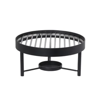 Creations Buffet Round Chafer Stand With Grill 11 5/8 in x 4 1/2 in (4 qt) Black