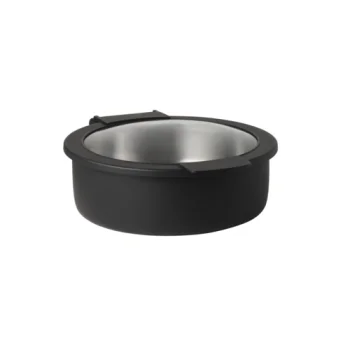 Creations Buffet Hinged Chafer Glass Lid 15 in x 12 1/2 in x 5 in (4 qt) Black