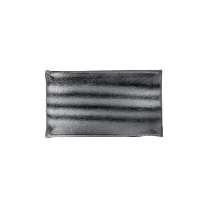 Creations Glass Rectangle Tray 12 1/2 in x 7 1/2 in Shikku Smoke - Set of 6