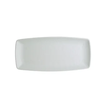 Creations Melamine Rectangular Plate White 9 1/2 in x 4 3/8 in x 1 in Cali - Set of 12