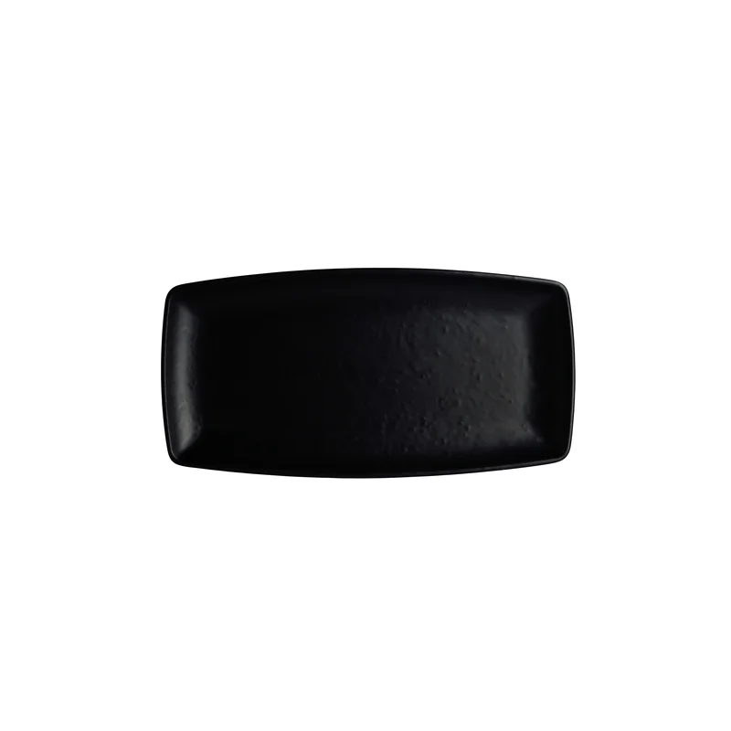 Creations Melamine Rectangular Plate Black 13 in x 6 1/2 in x 1 3/8 in Cali - Set of 12