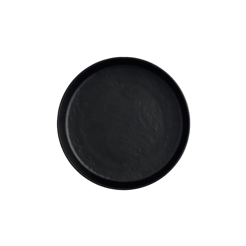Creations Melamine Round Plate Black 8 in x 1 2/3 in Cali - Set of 12