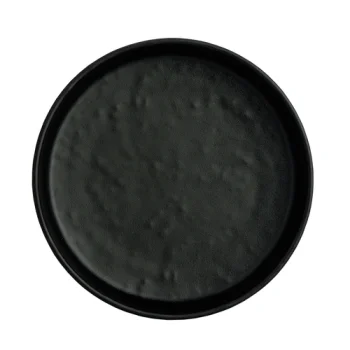 Creations Melamine Round Plate Black 4 7/8 in x 1 in Cali - Set of 12