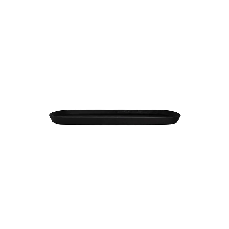 Creations Melamine Rectangular Tray Black 14 1/2 in x 7 in x 1 in Cali - Set of 6