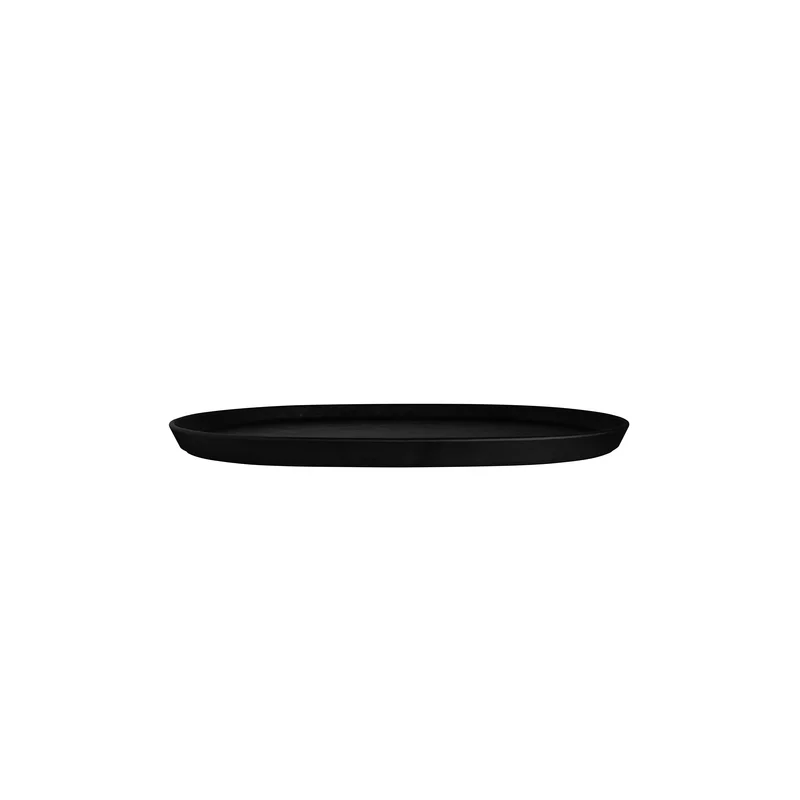 Creations Melamine Oval Tray Black 17 in x 11 3/4 in x 1 in Cali - Set of 12