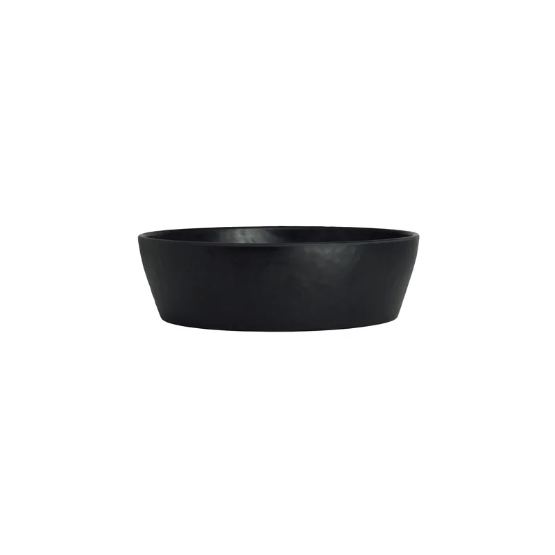 Creations Melamine Round Bowl Black 7 in x 2 in (16 1/2 oz) Cali - Set of 12