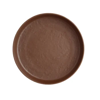 Creations Melamine Round Plate Redwood 8 in x 1 2/3 in Cali - Set of 12