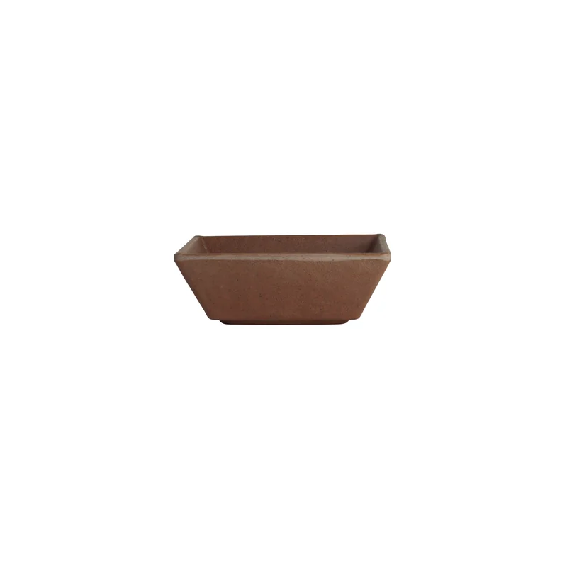 Creations Melamine Square Dish Redwood 4 in x 1 3/8 in (3 oz) Cali - Set of 12