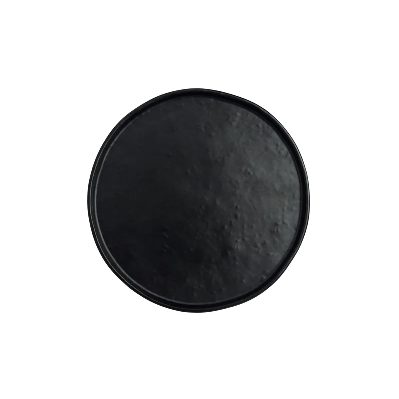 Creations Melamine Round Plate Black 8 1/4 in x 3/4 in Cali - Set of 12