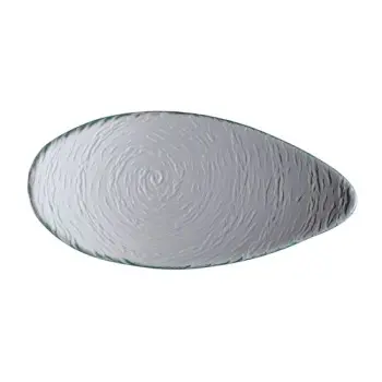 Creations Glass Oval Platter 12 1/8 in x 5 7/8 in x 7/8 in Scape Clear - Set of 6