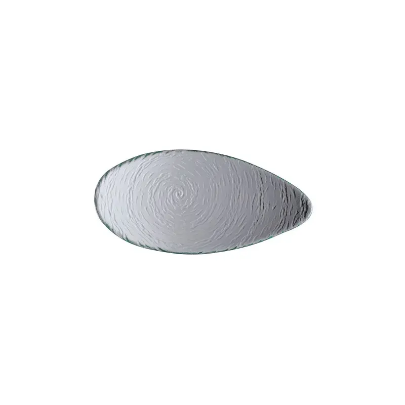 Creations Glass Oval Platter 12 1/8 in x 5 7/8 in x 7/8 in Scape Clear - Set of 6