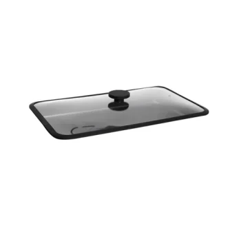 Aluchef Gn1 Lid With Transparent Heat Resitant Glass 20 1/2 in x 12 3/4 in x 2 1/2 in Black Edges - Set of 4