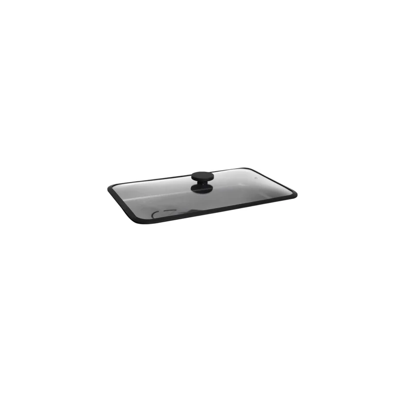 Aluchef Gn1 Lid With Transparent Heat Resitant Glass 20 1/2 in x 12 3/4 in x 2 1/2 in Black Edges - Set of 4