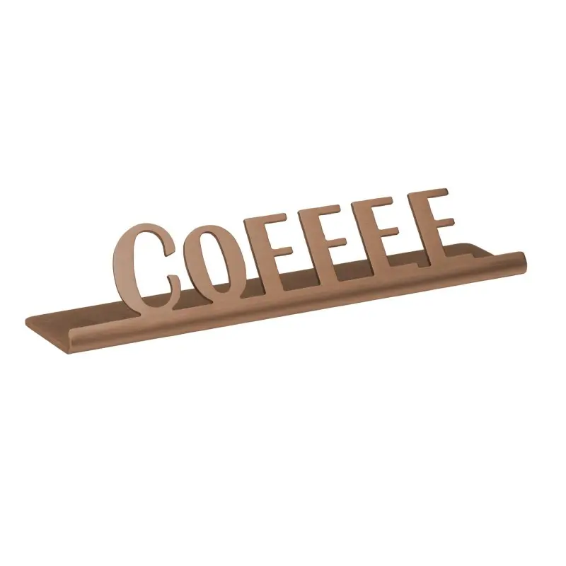 Service Ideas Laser Brushed Coffee Sign Short Rose Gold Finish Service Ideas Laser Brushed Coffee Sign Short Rose Gold Finish