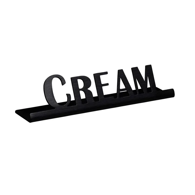 Service Ideas Laser Brushed Cream Sign Short Black Onyx Finish