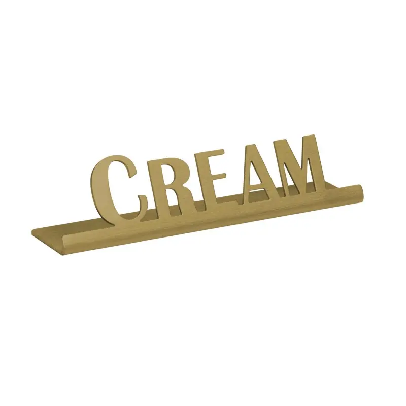Service Ideas Laser Brushed Cream Sign Short Vintage Gold Finish Service Ideas Laser Brushed Cream Sign Short Vintage Gold Finish