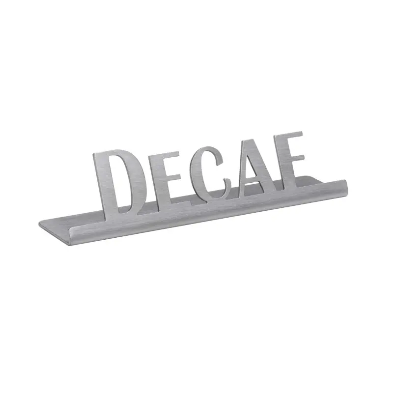 Service Ideas Laser Brushed Decaf Sign Short Standard Finish Service Ideas Laser Brushed Decaf Sign Short Standard Finish