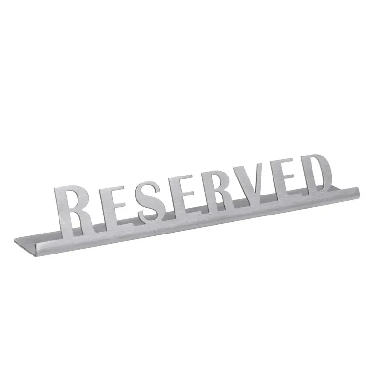Service Ideas Laser Brushed Reserved Sign Short Standard Finish Service Ideas Laser Brushed Reserved Sign Short Standard Finish
