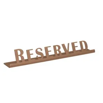 Service Ideas Laser Brushed Reserved Sign Short Rose Gold Finish