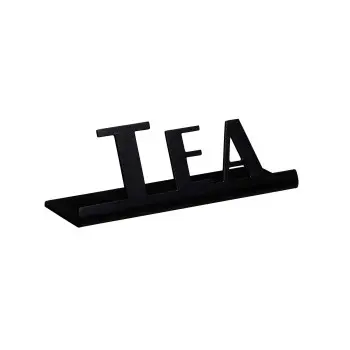 Service Ideas Laser Brushed Tea Sign Short Black Onyx Finish