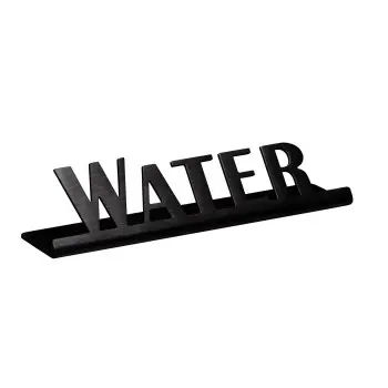 Service Ideas Laser Brushed Water Sign Short Black Onyx Finish