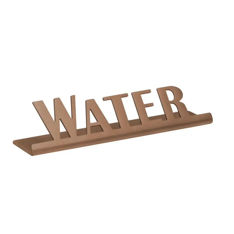 Service Ideas Laser Brushed Water Sign Short Rose Gold Finish