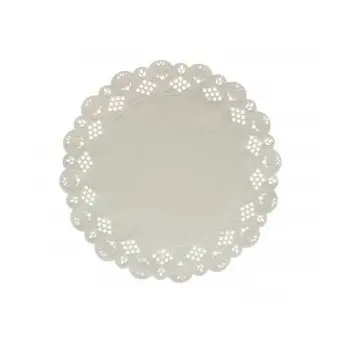 Round Dulce White Greaseproof Paper Lace Doilie - Ø 16cm - Pack of 250 - Pastry Chef's Boutique