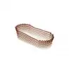 Paper Decorated Oval Eclair Pastry Cups No.88 Base 105 x 40 x 25 mm - White with Gold Stripes - 1000pcs