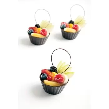 Pastry Chef's Boutique PCB11203 Belgian Chocolate Cups - Ballerina Cup - Dark chocolate - 65x40mm - 84pcs Chocolate Cups and ...